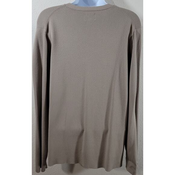 Chico's Beige Ribbed V Neck Sweater Top 3 XL Lightweight Soft Stretchy Cozy - Picture 3 of 4